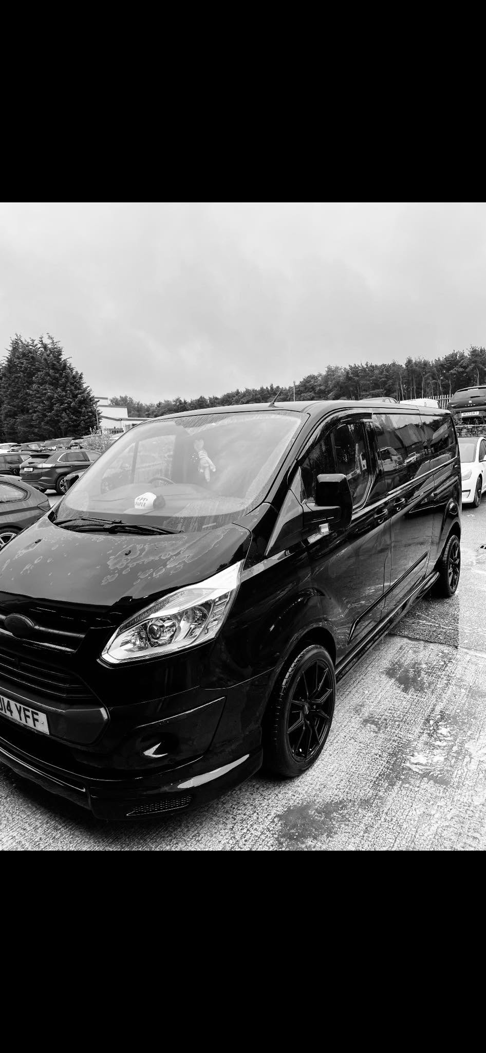 Custom car in the Laughing Boy Customs workshop