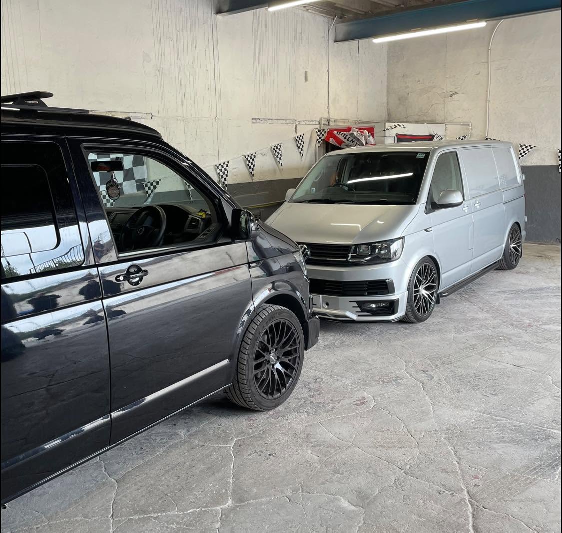 Customised vehicles at the Laughing Boy Customs workshop